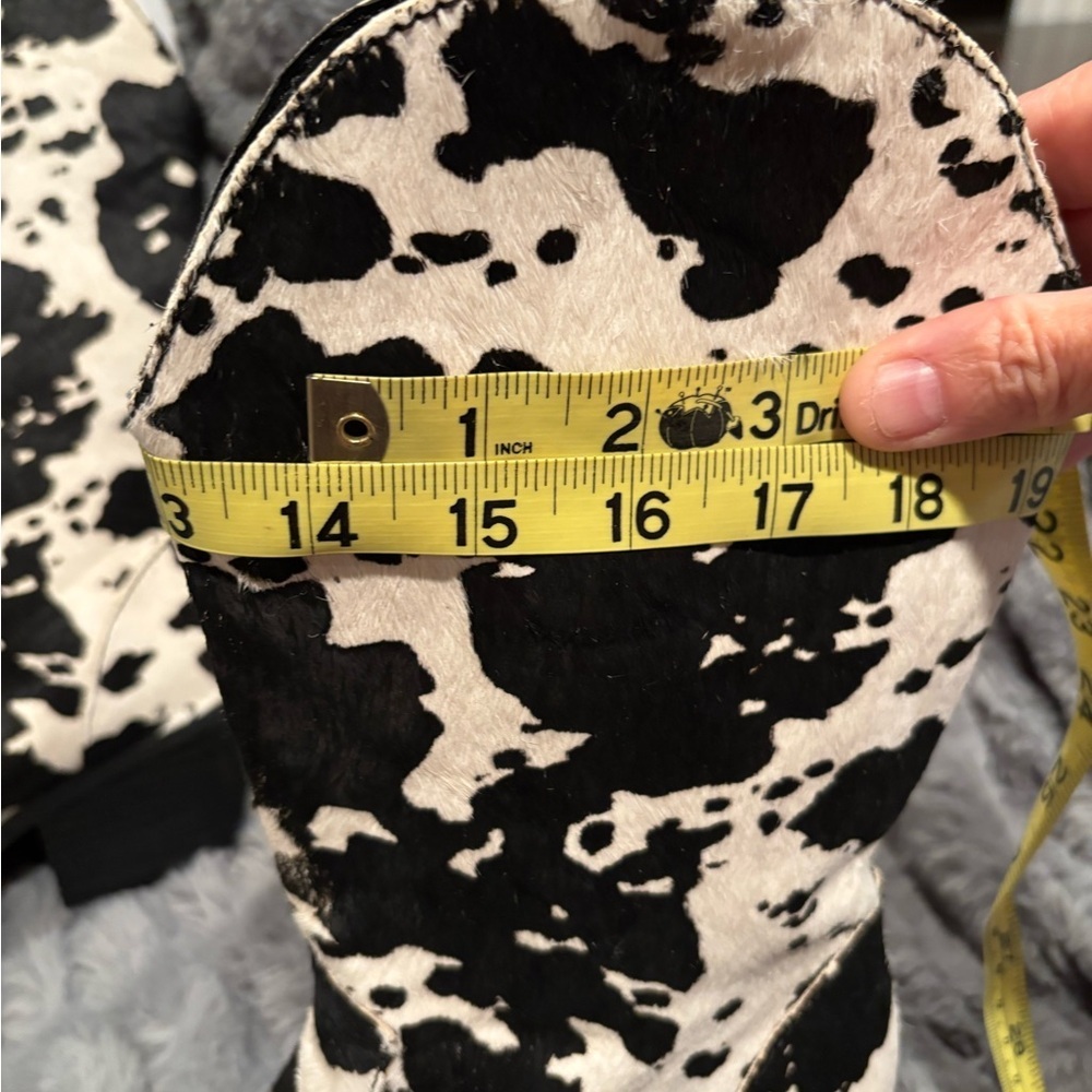 Dingo Black and White Cowhide Cowboy Boots - Picture 14 of 16